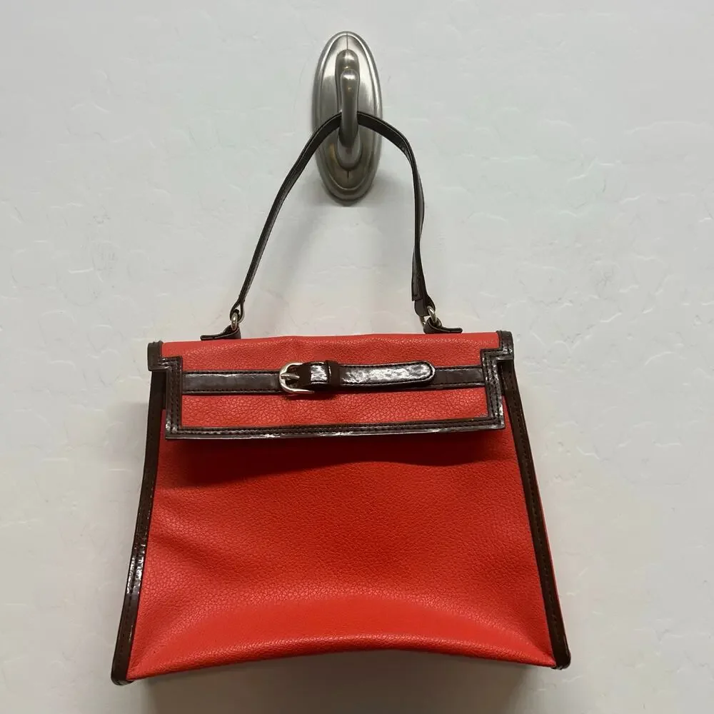 JANIE and JACK Structured Purse Orange‎ and Brown Kids Purse